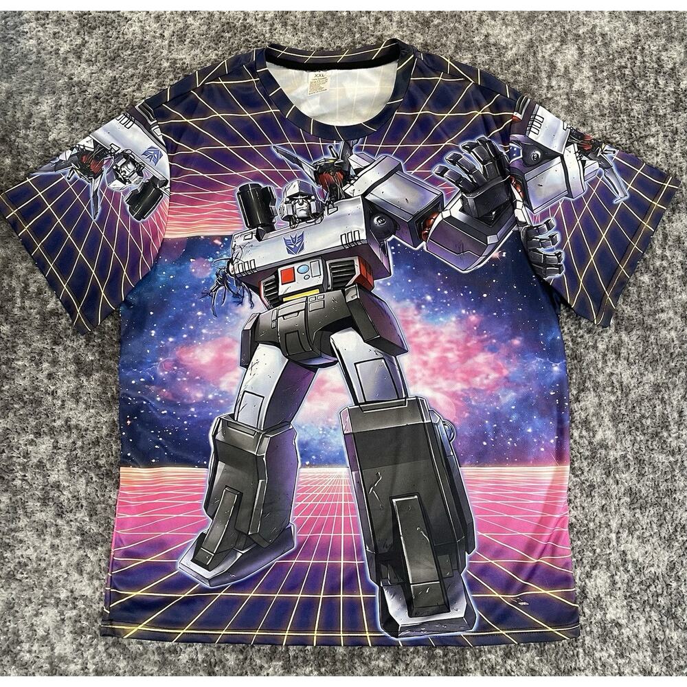 Megatron Decepticons Polyester Printed Short Sleeve T-shirt XXL Transformers